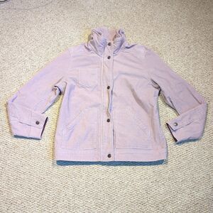 Eddie Bauer Corduroy Jacket Coat Womens Large Purple Mauve Utility Field